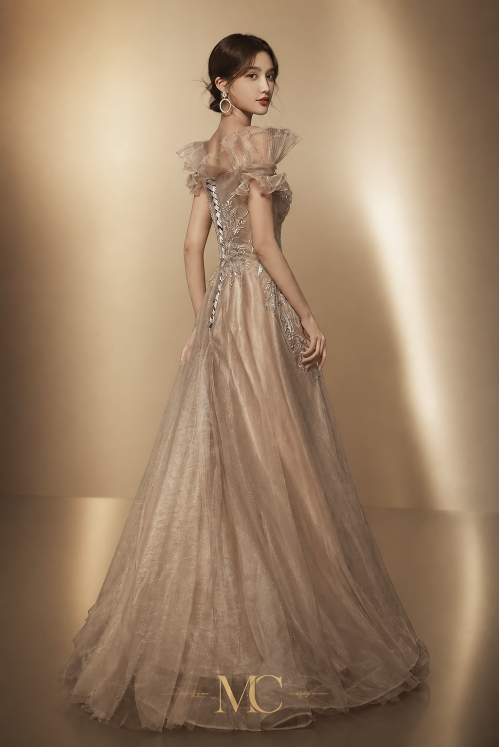 MC Fairy Dreamy Mesh Dress by MC THE BLACK DIAMOND, featuring a delicate, sheer mesh fabric with fairy-inspired design details.