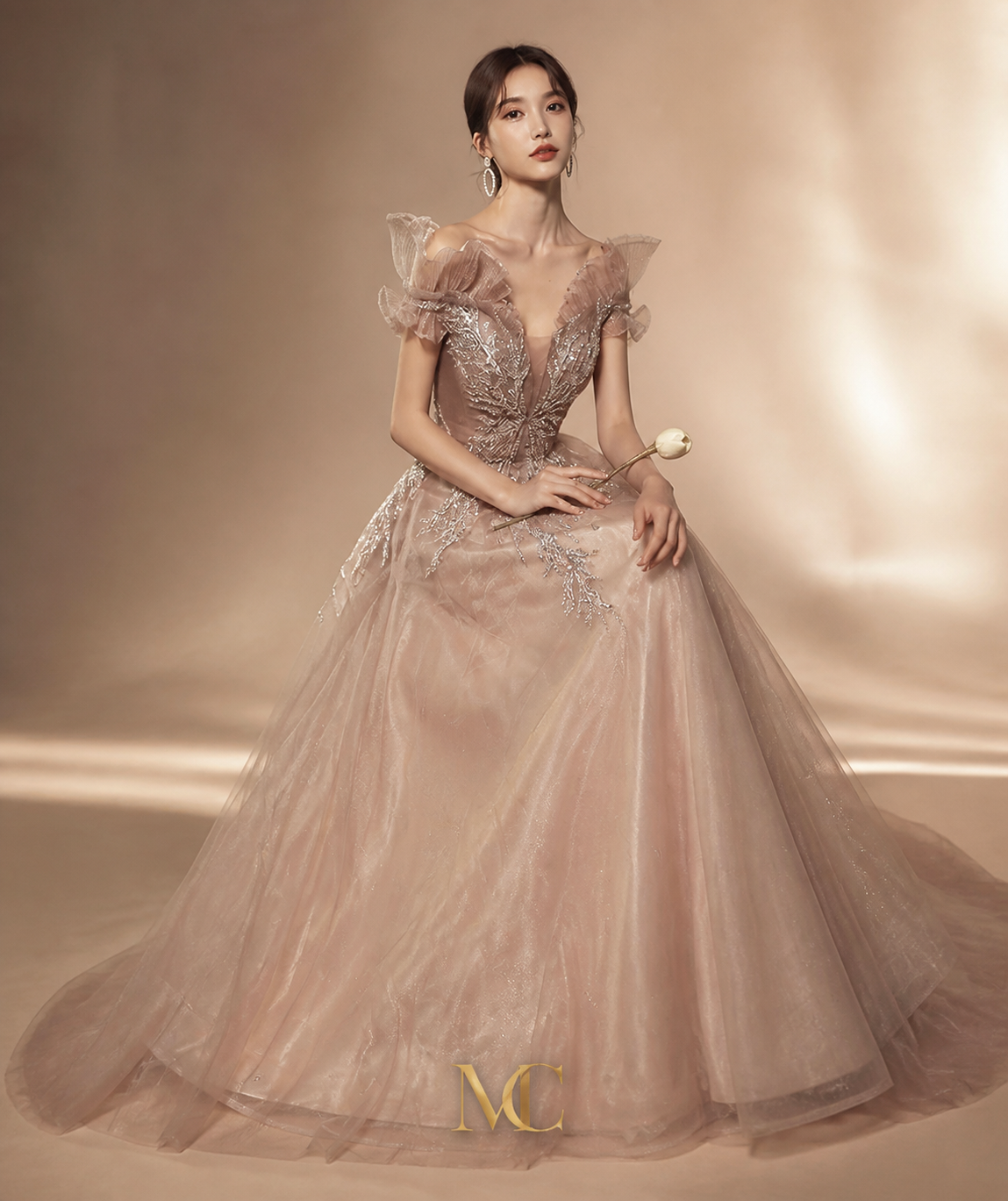 MC Fairy Dreamy Mesh Dress by MC THE BLACK DIAMOND, featuring a delicate, flowing mesh design perfect for elegant occasions.