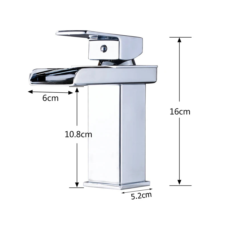 Black waterfall bathroom faucet mounted on basin vanity vessel sink, modern bath fixture by MC THE BLACK DIAMOND