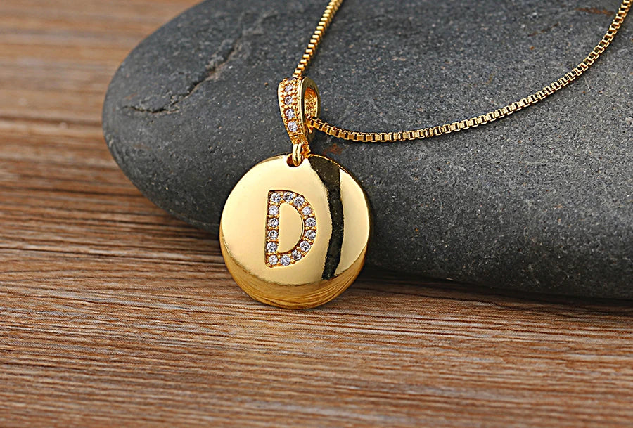 Nidin initial letter necklace for women from 𝕄𝕔 𝕋𝕙𝕖 𝔹𝕝𝕒𝕔𝕜 𝔻𝕚𝕒𝕞𝕠𝕟