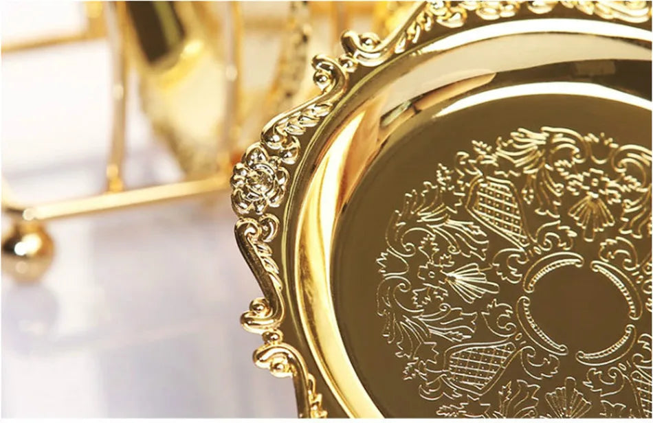 Set of six classical golden metal cocktail coasters with intricate designs from đđ đđđ đčđđđđ đ»đđđïżœ