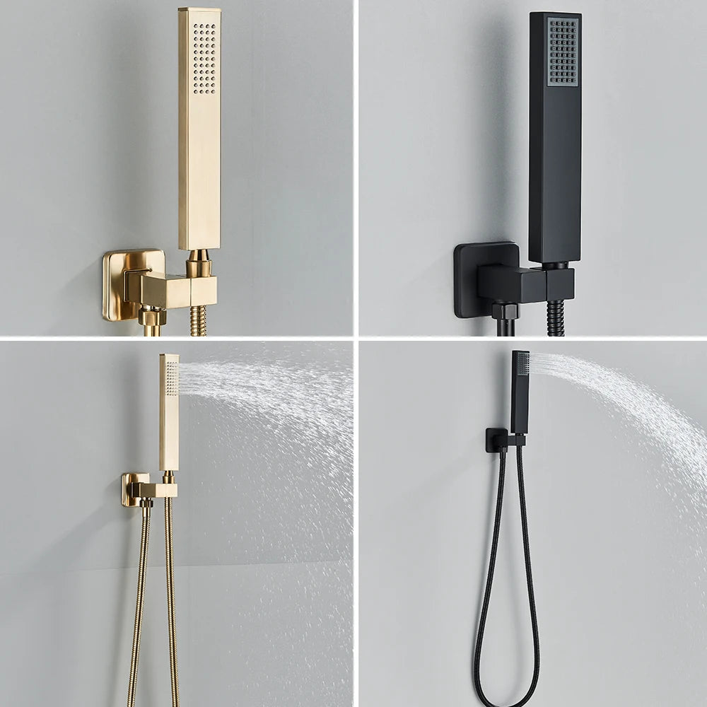 Black thermostatic bathroom shower faucet set by 𝕄𝕔 𝕋𝕙𝕖 𝔹𝕝𝕒𝕔𝕜 𝔻𝕚𝕒𝕞𝕠𝕟