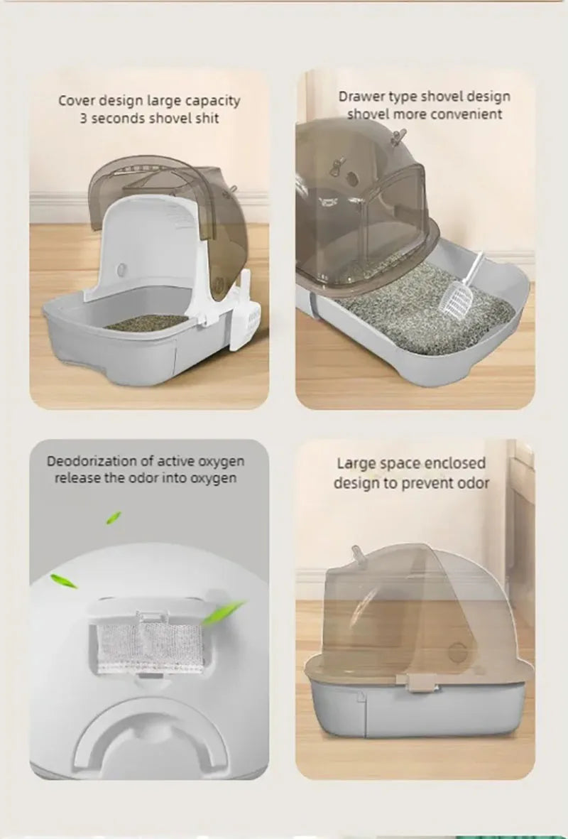 Extra-large MC THE BLACK DIAMOND cat litter box with high sides and sturdy design for easy cleaning and odor control.