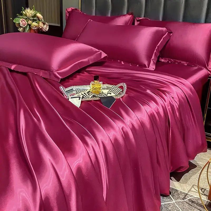 Luxury MC THE BLACK DIAMOND bedsheet with matching pillowcase, featuring elegant cover design for single or double beds.
