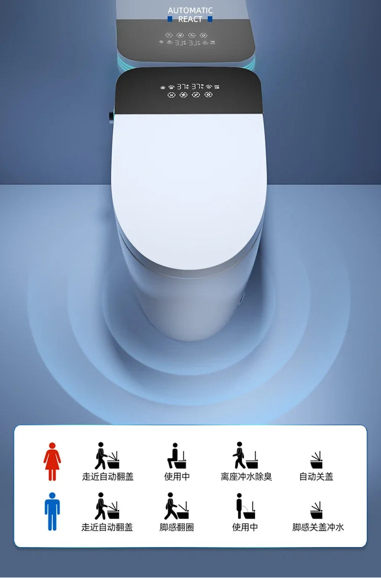 MC THE BLACK DIAMOND smart toilet with voice control, fully automatic, instant hot water, and no water pressure limit.