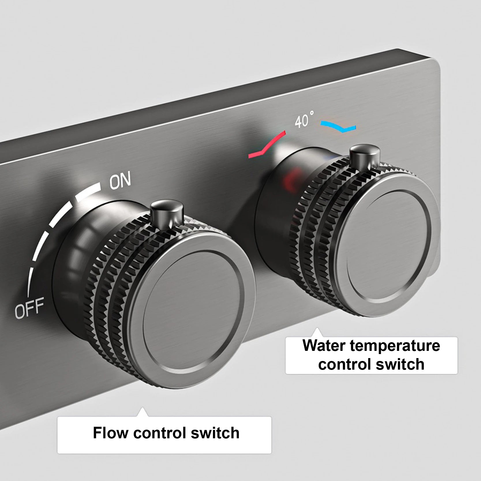 Luxury brass gun gray ceiling shower system with LED digital display, hot and cold water bath faucet by 𝕄𝕔 𝕋𝕙𝕖 𝔹𝕝𝕒𝕔𝕜 𝔻𝕚�
