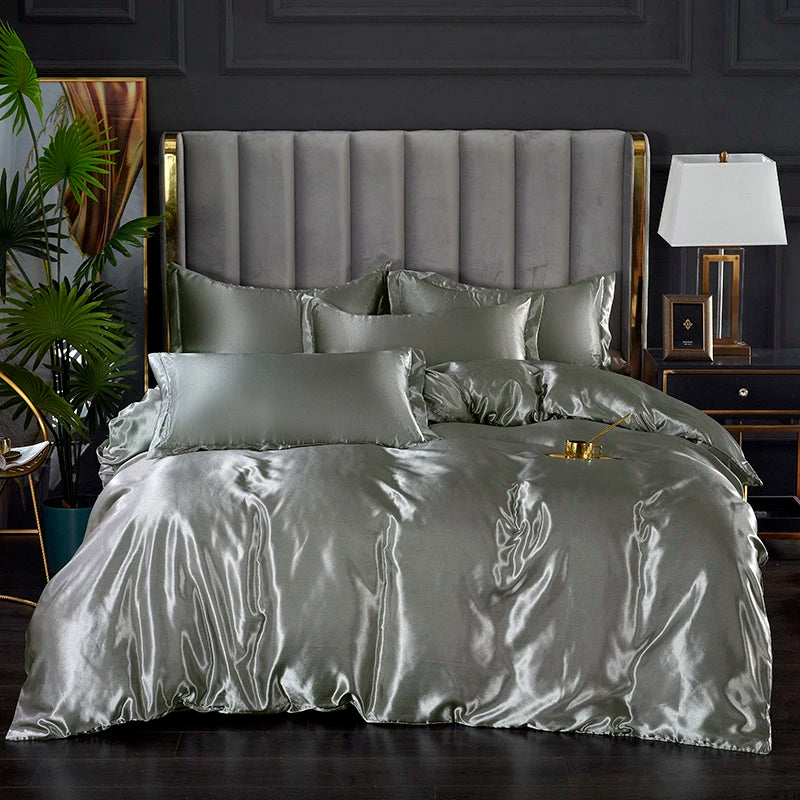 Three-piece silky satin duvet cover set by 𝕄𝕔 𝕋𝕙𝕖 𝔹𝕝𝕒𝕔𝕜 𝔻𝕚𝕒𝕞𝕠𝕟