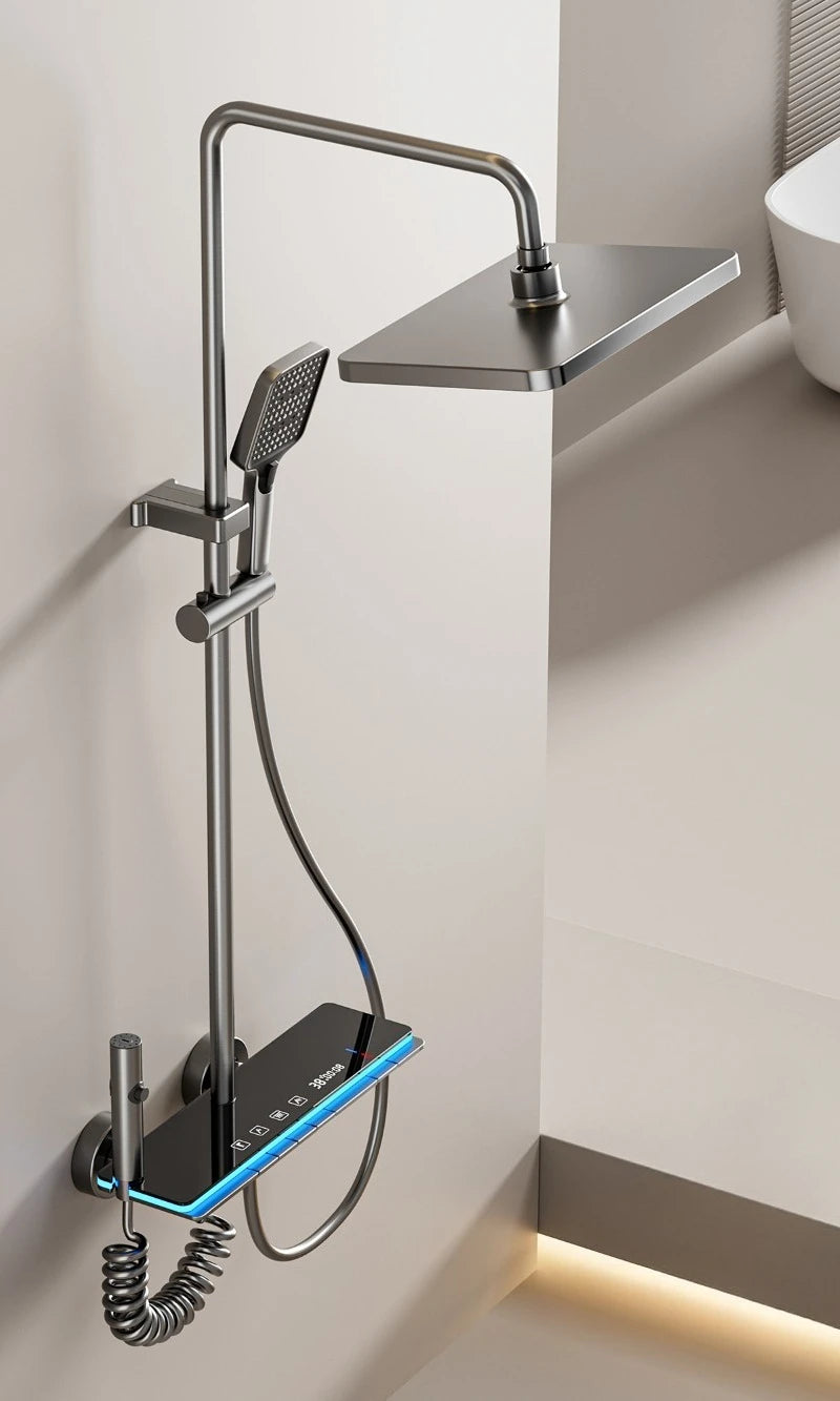 Gray four-mode digital shower system by 𝕄𝕮 𝕋𝕙𝕖 𝔹𝕝𝕒𝕔𝕜 𝔻𝕚𝕒𝕞𝕠𝕟�