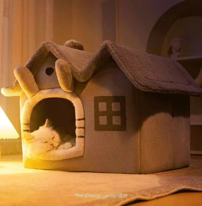 Foldable 3kg puppy house and small dog kennel bed by MC THE BLACK DIAMOND, featuring a cozy cat condo house design.