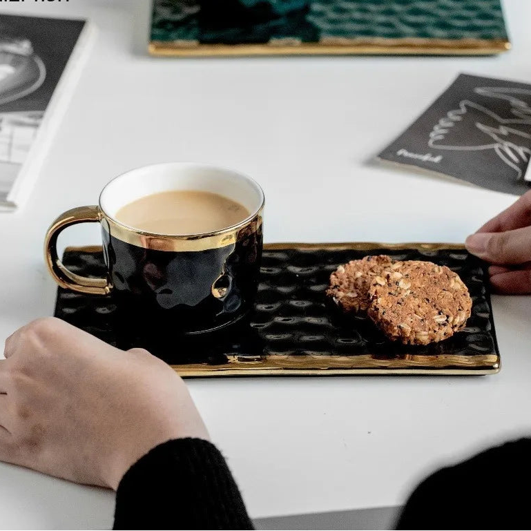 Ceramic coffee cup and matching breakfast plate set by ๐๐ ๐๐๐ ๐น๐๐๐๐ ๐ป๐๐๐๐ ๏ฟฝ
