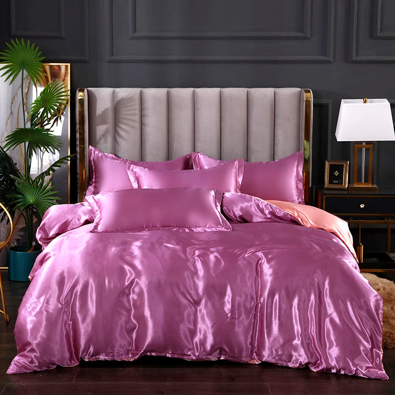 Three-piece silky satin duvet cover set by 𝕄𝕔 𝕋𝕙𝕖 𝔹𝕝𝕒𝕔𝕜 𝔻𝕚𝕒𝕞𝕠𝕟