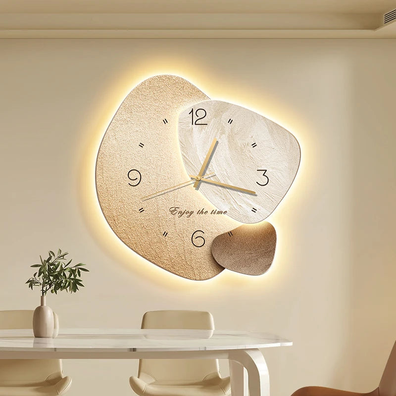 Modern MC THE BLACK DIAMOND wall clock with silent movement, digital display, suitable for living and dining room wall decoration.