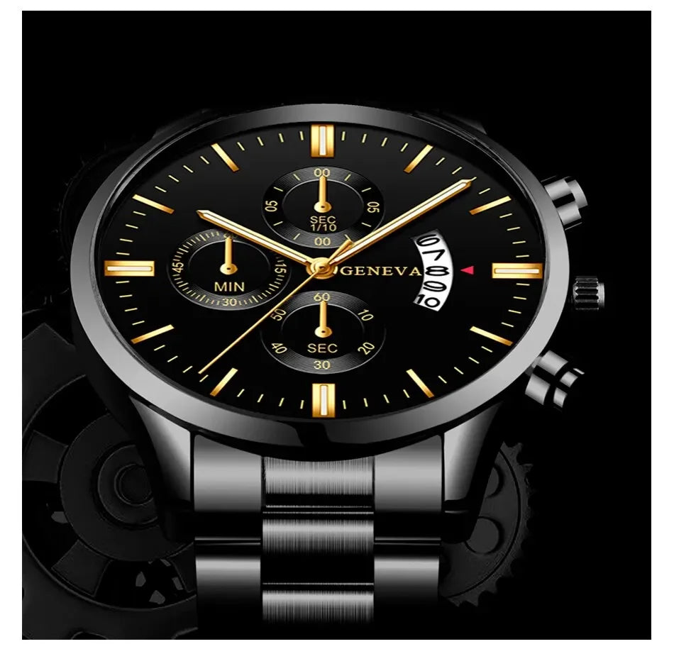 Men's luxury stainless steel quartz wrist watch by 𝕄𝕔 𝕋𝕙𝕖 𝔹𝕝𝕒𝕔𝕜 𝔻𝕚𝕒𝕞𝕠�