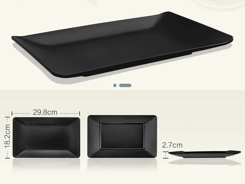 Black rectangular melamine kitchen plate from 𝕄𝕮 𝕋𝕙𝕖 𝔹𝕝𝕒𝕔𝕜 𝔻𝕚𝕒𝕞𝕠𝕟�