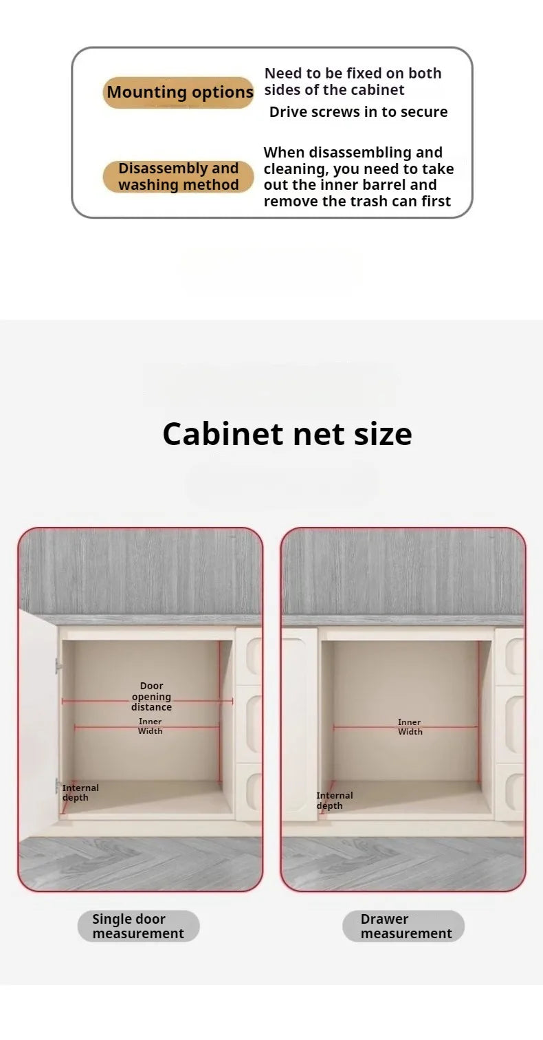 Embedded kitchen trash can with lid, large capacity, hidden design, by 𝕄𝕔 𝕋𝕙𝕖 𝔹𝕝𝕒𝕔𝕜 𝔻𝕚𝕒𝕞