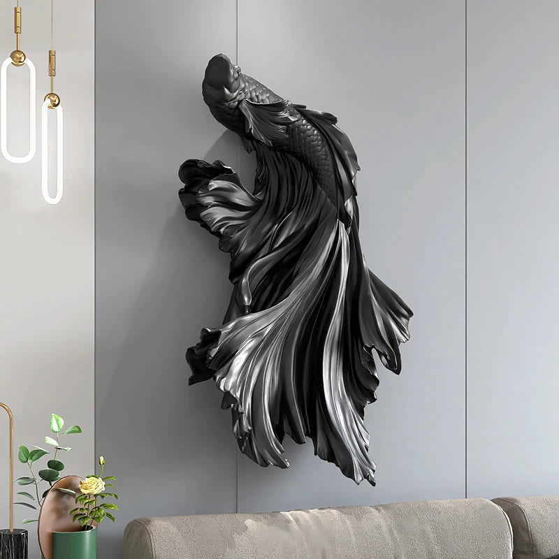 Nordic Home Wall Decor Fighting Fish sculpture by 𝕄𝕔 𝕋𝕙𝕖 𝔹𝕝𝕒𝕔𝕜 𝔻𝕚𝕒𝕞𝕠�