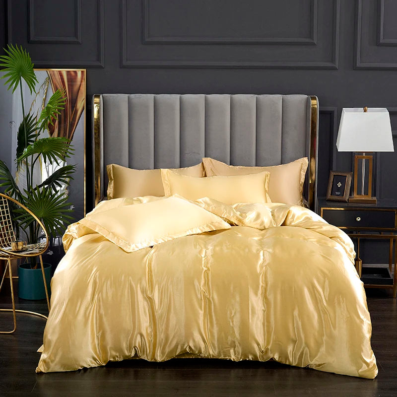 Three-piece silky satin duvet cover set by 𝕄𝕔 𝕋𝕙𝕖 𝔹𝕝𝕒𝕔𝕜 𝔻𝕚𝕒𝕞𝕠𝕟