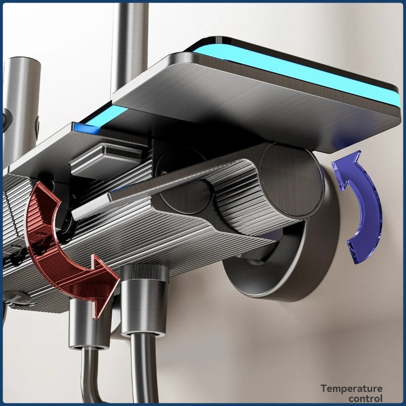 Grey digital bath shower system from 𝕄𝕔 𝕋𝕙𝕖 𝔹𝕝𝕒𝕔𝕜 𝔻𝕚𝕒𝕞𝕠𝕟�