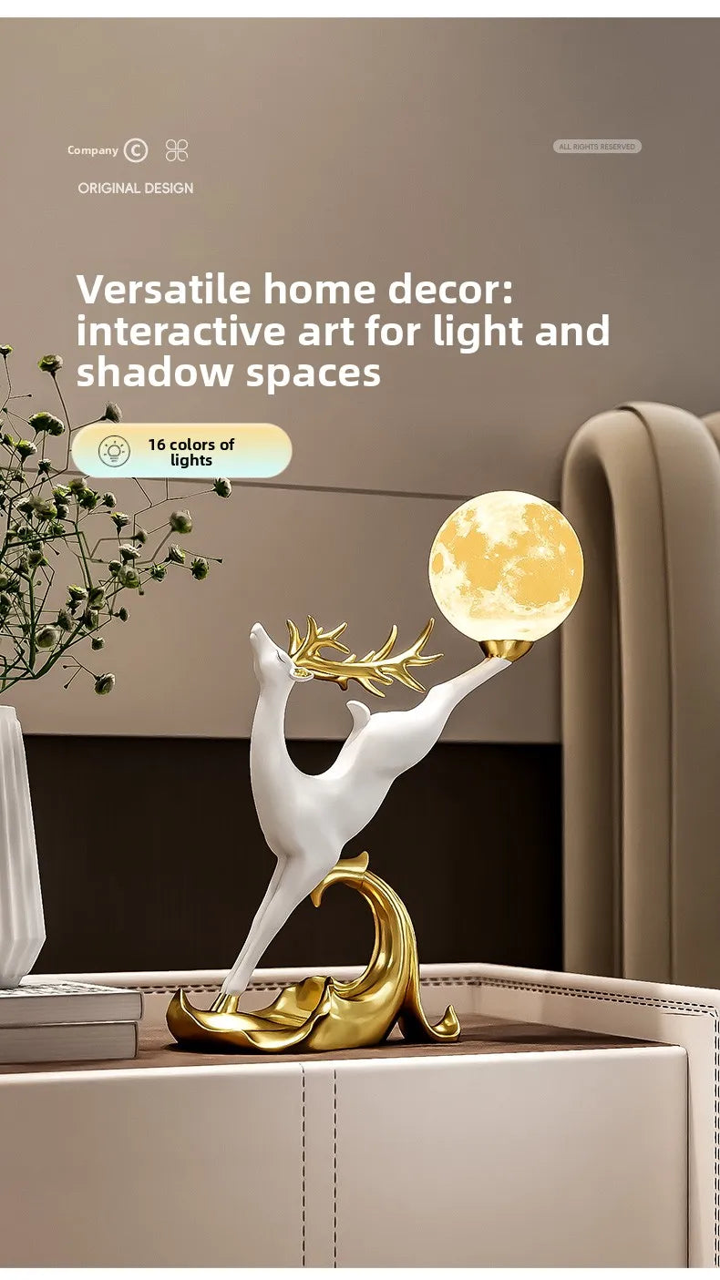 Nordic luxury deer figurine ornament by 𝕄𝕔 𝕋𝕙𝕖 𝔹𝕝𝕒𝕔𝕜 𝔻𝕚𝕒𝕞𝕠𝕟