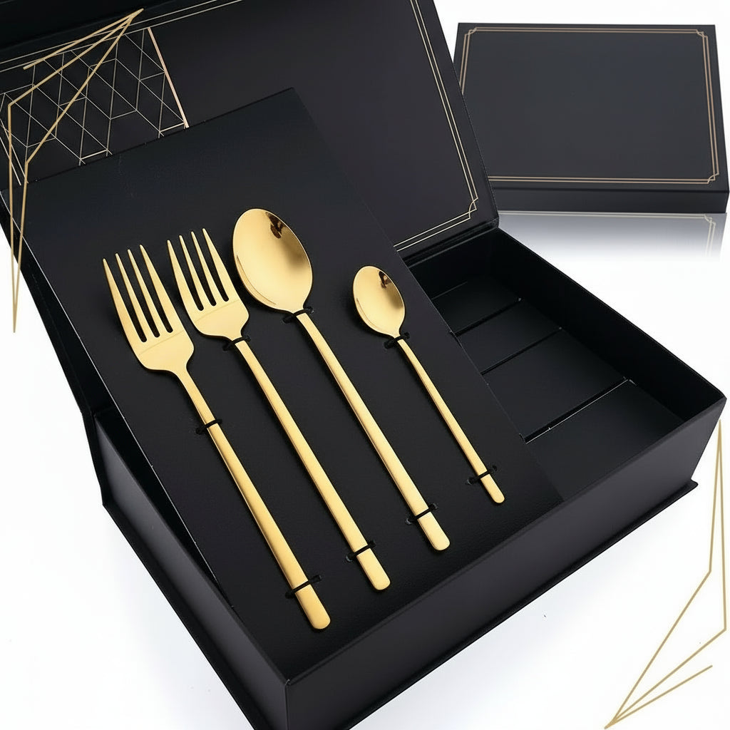 Black matte stainless steel cutlery set from 𝕄𝕔 𝕋𝕙𝕖 𝔹𝕝𝕒𝕔𝕜 𝔻𝕚𝕒𝕞𝕠𝕟