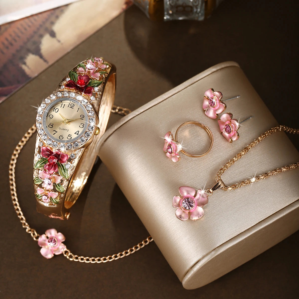 3D flower women's alloy jewelry bracelet watch by 𝕄𝕔 𝕋𝕙𝕖 𝔹𝕝𝕒𝕔𝕜 𝔻𝕚𝕒𝕞𝕠�