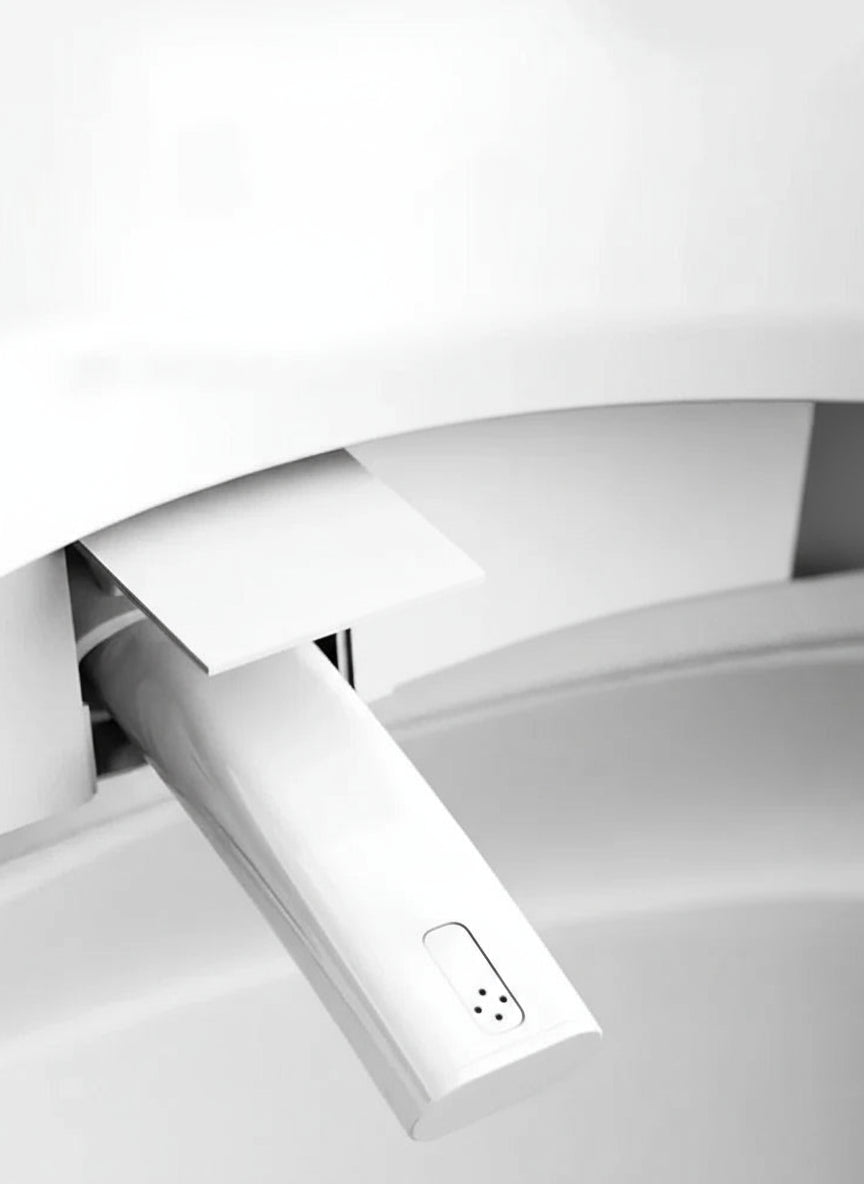 Fully automatic voice-activated smart toilet by MC The Black Diamonds, featuring instant hot water and no water pressure limit.