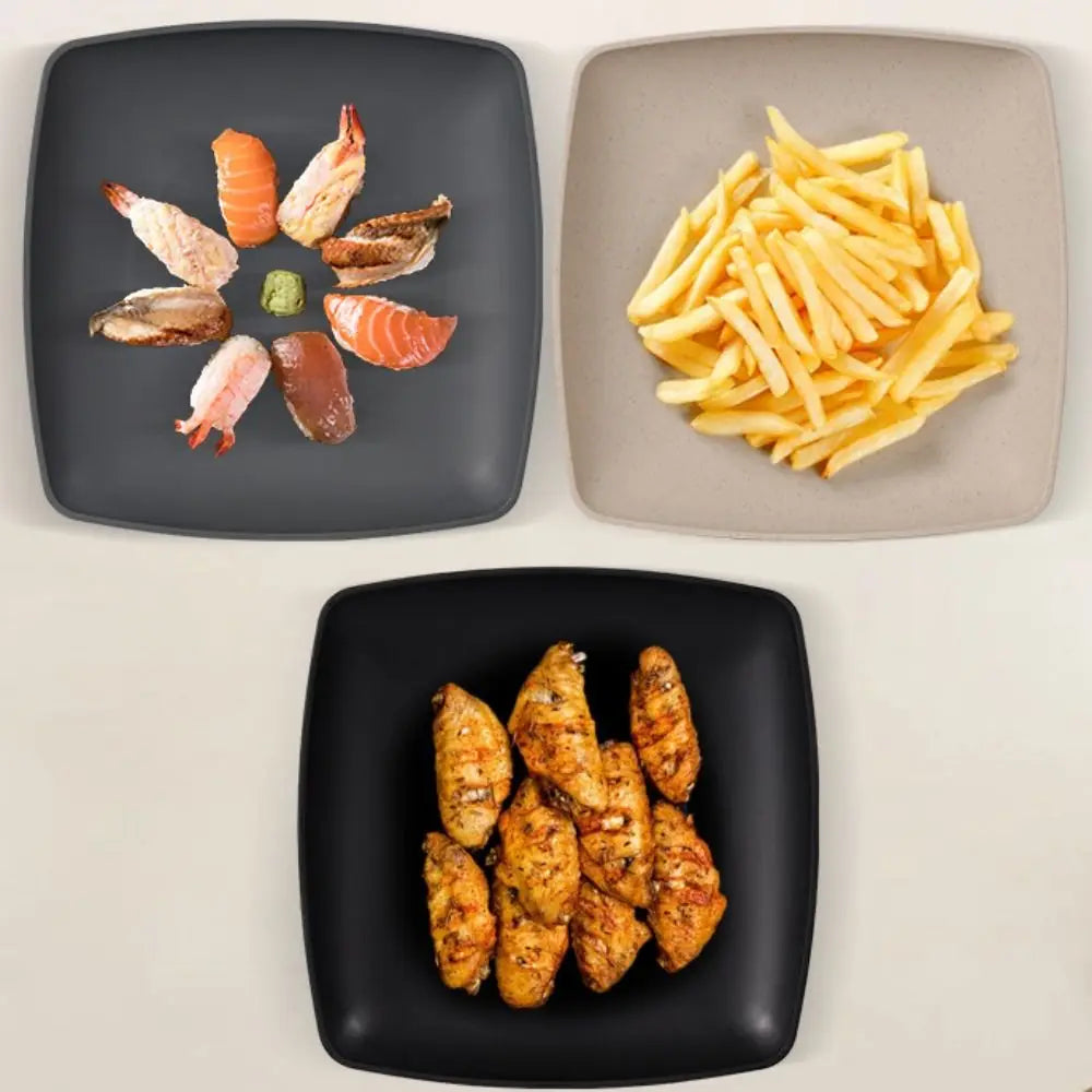 16-piece square plastic dinnerware set by 𝕄𝕔 𝕋𝕙𝕖 𝔹𝕝𝕒𝕔𝕜 𝔻𝕚𝕒𝕞𝕠𝕟