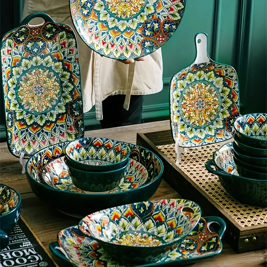 MC Bohemian ceramic plate 7-piece set