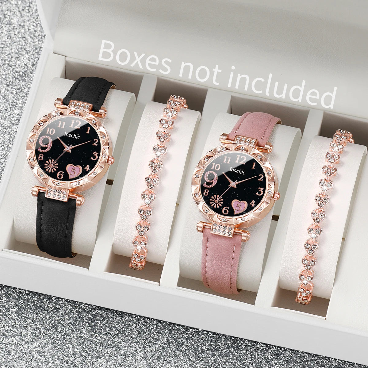Set of 2/4/6 PCS fashion women’s watches with rhinestone accents from 𝕄𝕔 𝕋𝕙𝕖 𝔹𝕝𝕒𝕔𝕜 𝔻𝕚�