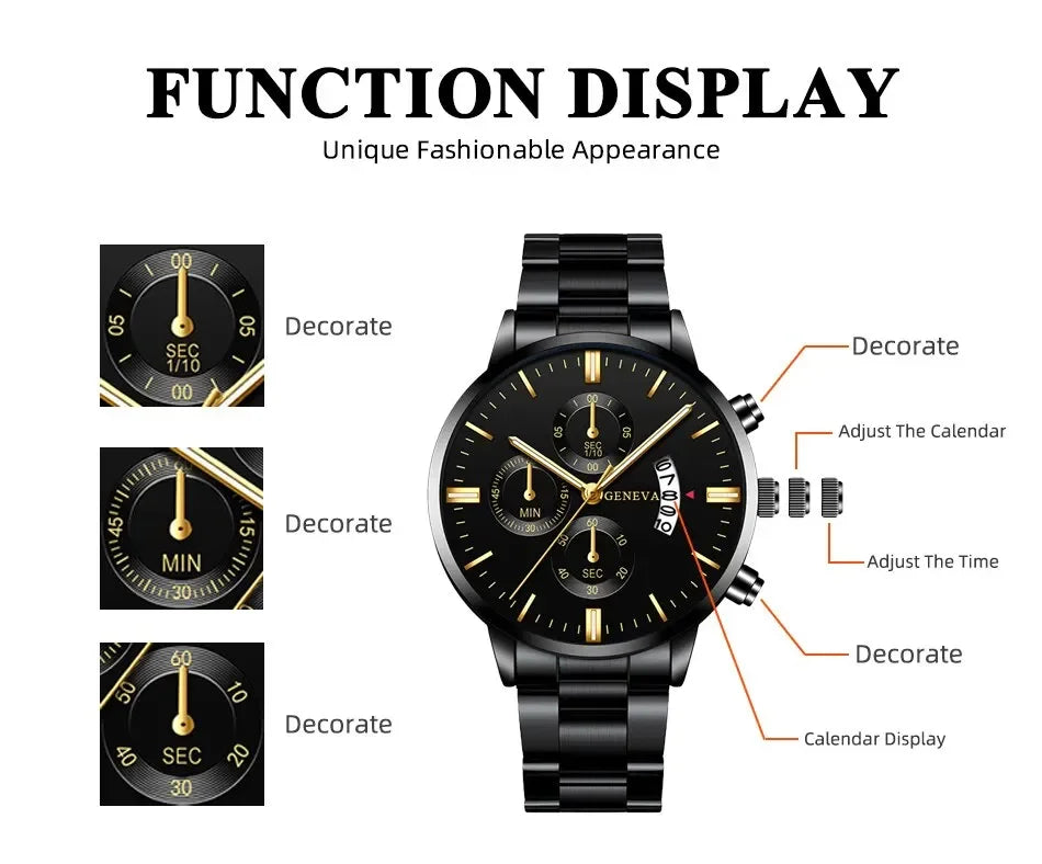 Luxury men's stainless steel fashion watch by 𝕄𝕔 𝕋𝕙𝕖 𝔹𝕝𝕒𝕔𝕜 𝔻𝕚𝕒𝕞𝕠𝕟�