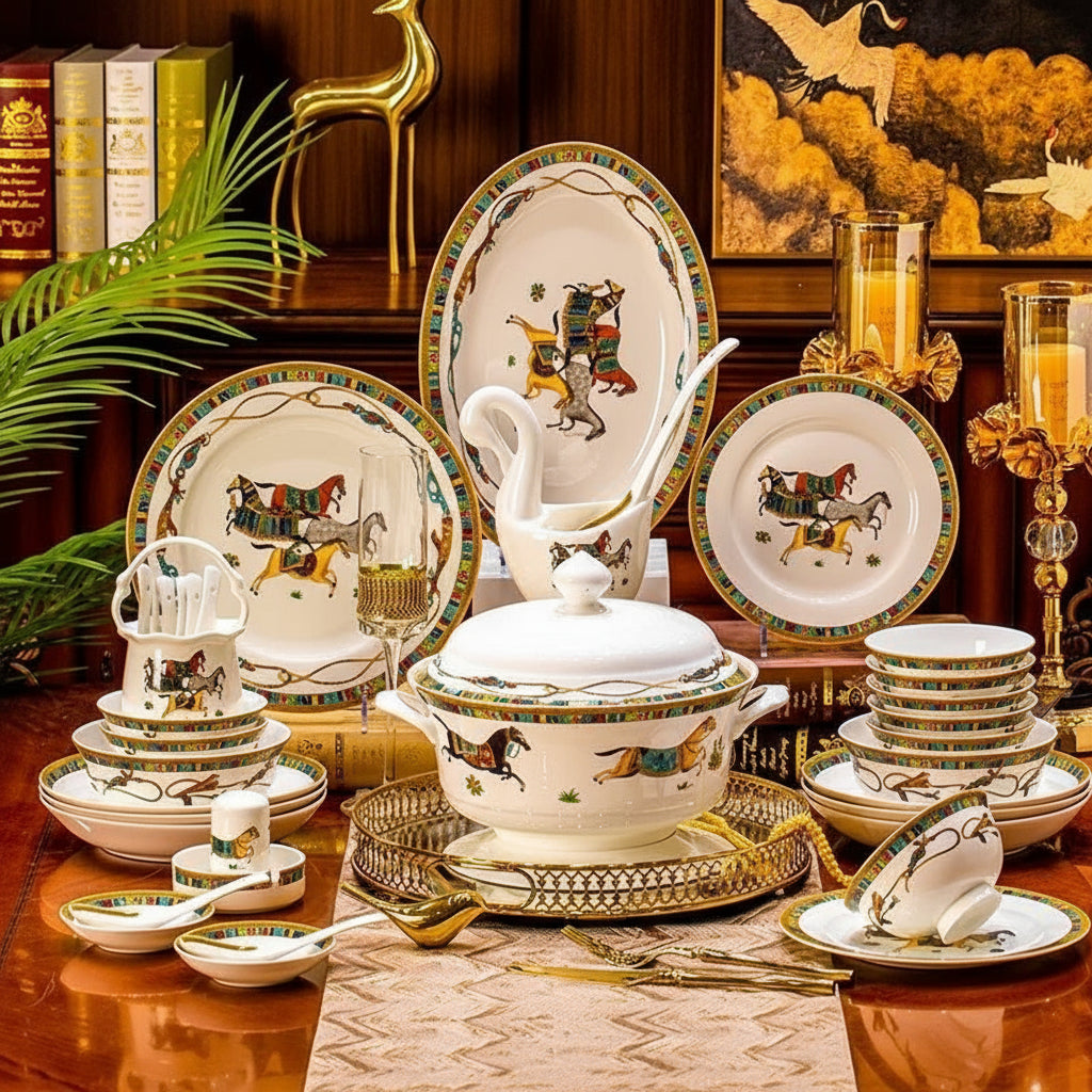 Jingdezhen high-temperature bone china dishes set with bowls and plates from 𝕄𝕔 𝕋𝕙𝕖 𝔹𝕝𝕒𝕔𝕜 𝔻𝕚𝕒�