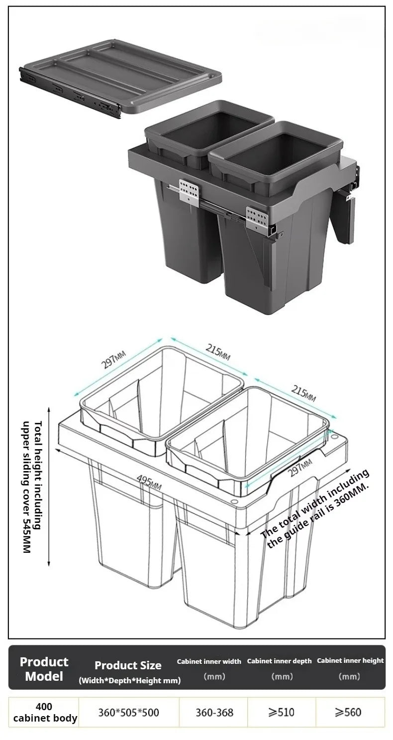 Large capacity kitchen cabinet embedded trash can by 𝕄𝕔 𝕋𝕙𝕖 𝔹𝕝𝕒𝕔𝕜 𝔻𝕚𝕒𝕞𝕠𝕟