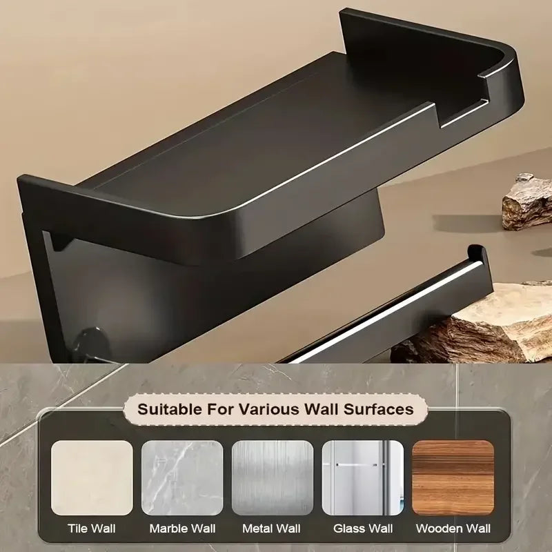 MC THE BLACK DIAMOND plastic bathroom toilet paper holder and wall storage rack for towels, seasoning bottles, and phone organization.