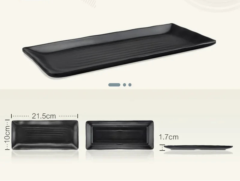 Black rectangular melamine kitchen plate from 𝕄𝕔 𝕋𝕙𝕖 𝔹𝕝𝕒𝕔𝕜 𝔻𝕚𝕒𝕞𝕠𝕟�