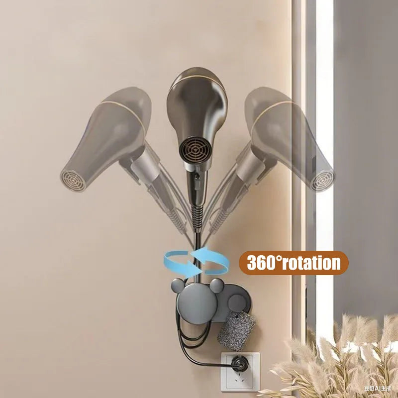 Wall-mounted hair dryer holder and bathroom shelf by 𝕄𝕔 𝕋𝕙𝕖 𝔹𝕝𝕒𝕔𝕜 𝔻𝕚𝕒𝕞𝕠�