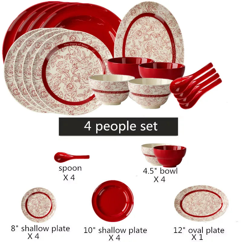 Red retro ceramic steak plate from 𝕄𝕔 𝕋𝕙𝕖 𝔹𝕝𝕒𝕔𝕜 𝔻𝕚𝕒𝕞𝕠𝕟�