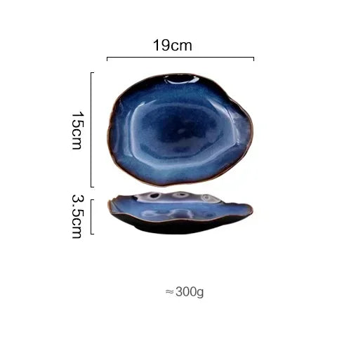 Deep blue ceramic flat plate by 𝕄𝕔 𝕋𝕙𝕖 𝔹𝕝𝕒𝕔𝕜 𝔻𝕚𝕒𝕞𝕠𝕟�