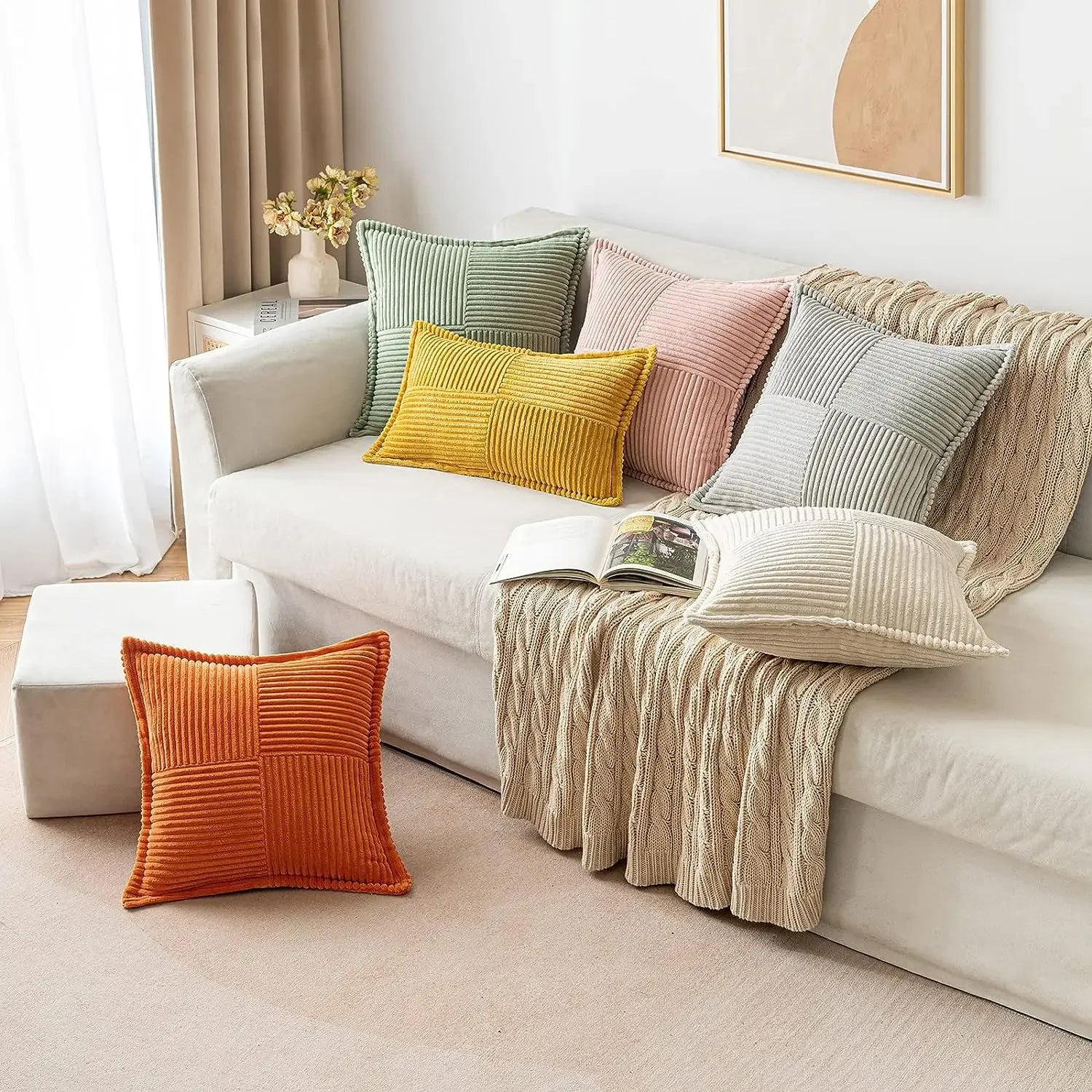 Boho striped pillow cover from 𝕄𝕮 𝕋𝕙𝕖 𝔹𝕝𝕒𝕔𝕜 𝔻𝕚𝕒𝕞𝕠𝕟�