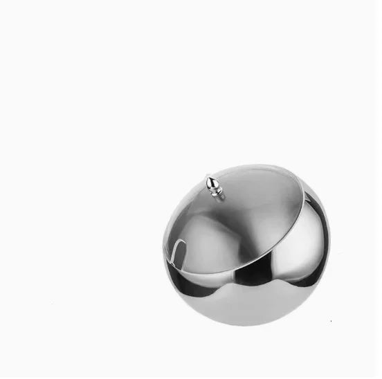 Stainless steel oblique-mouthed sauce bowl with lid, from 𝕄𝕔 𝕋𝕙𝕖 𝔹𝕝𝕒𝕔𝕜 𝔻𝕚𝕒𝕞