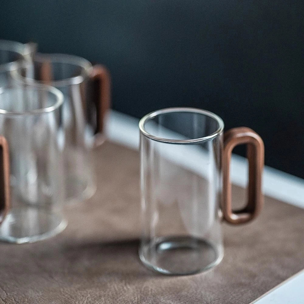 Glass mug with wooden handle from 𝕄𝕔 𝕋𝕙𝕖 𝔹𝕝𝕒𝕔𝕜 𝔻𝕚𝕒𝕞𝕠𝕟�