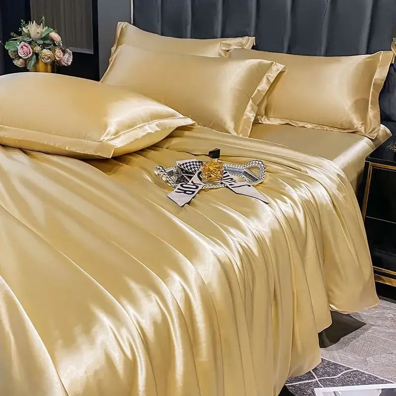 Luxury MC THE BLACK DIAMOND bedsheet cover with matching pillowcase, designed for couples and singles, in elegant fabric.