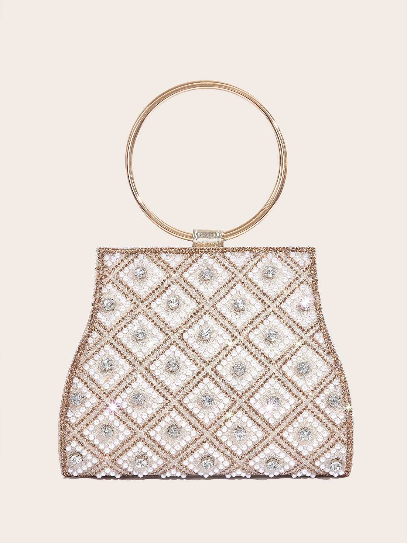 Women's MC THE BLACK DIAMOND diamond rhinestone evening handbag with a sleek hand bag design and sparkling embellishments.
