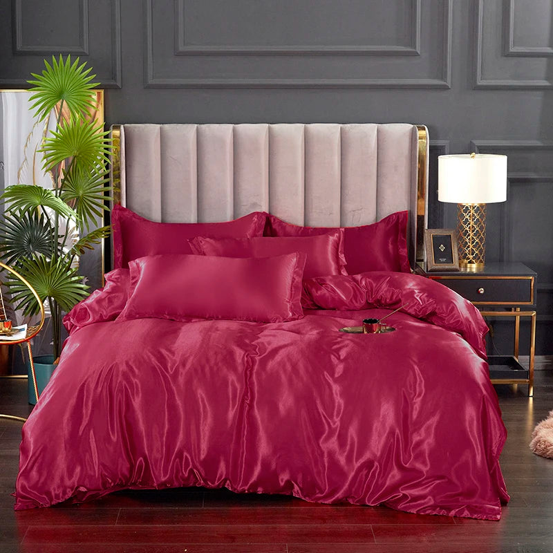 Three-piece silky satin duvet cover set by 𝕄𝕔 𝕋𝕙𝕖 𝔹𝕝𝕒𝕔𝕜 𝔻𝕚𝕒𝕞𝕠𝕟