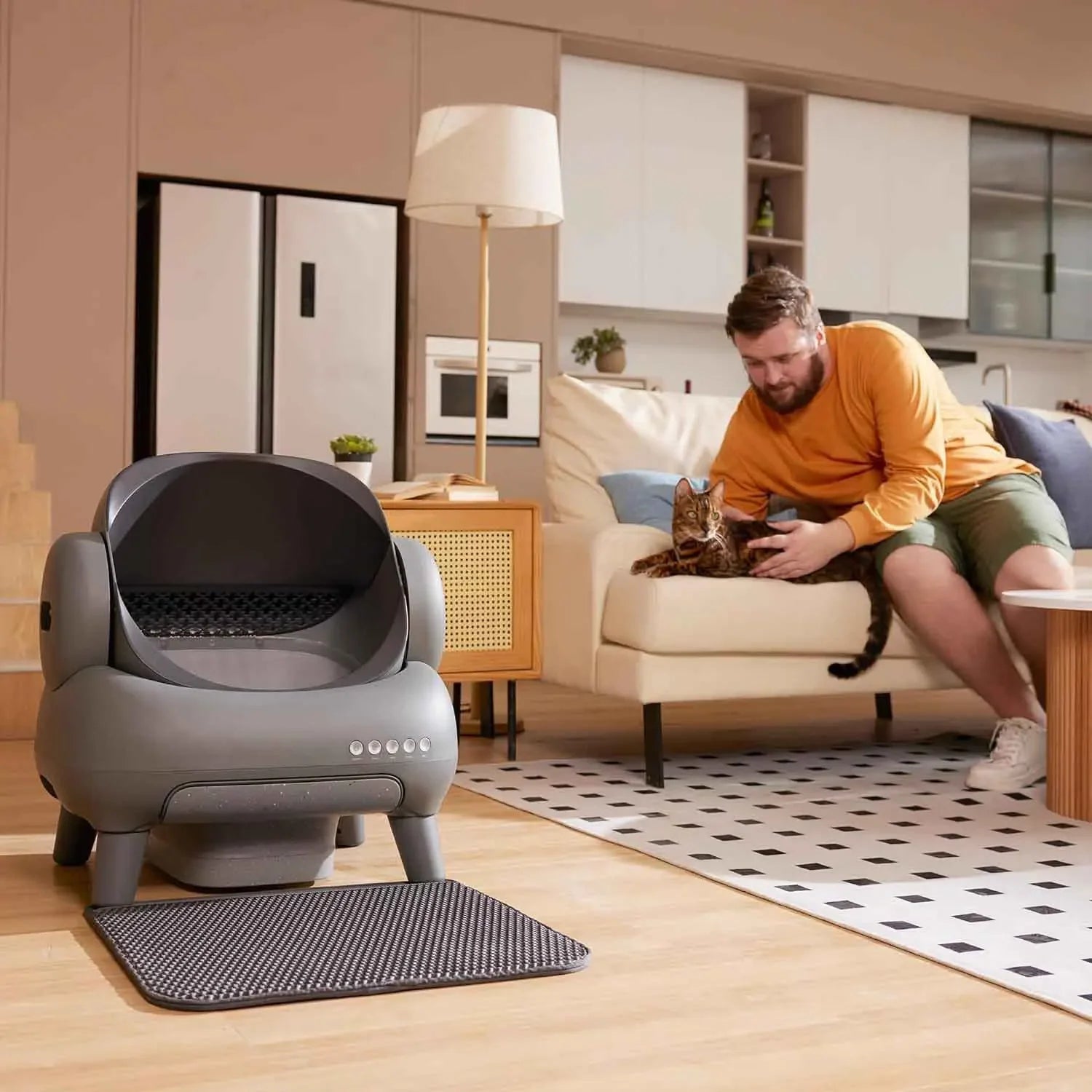 MC THE BLACK DIAMOND automatic cat litter box with self-cleaning design, large pet litter toilet, suitable for cats, model S4933.