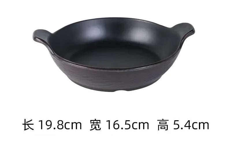 Black frosted melamine dinner plate from Mc The Black Diamonds, Japanese sushi plate, durable kitchenware for hotpot and snack dishes.