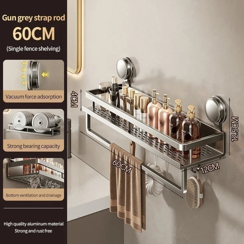 Non-drill bathroom suction cup rack wall shelves from 𝕄𝕔 𝕋𝕙𝕖 𝔹𝕝𝕒𝕔𝕜 𝔻𝕚𝕒𝕞𝕠�
