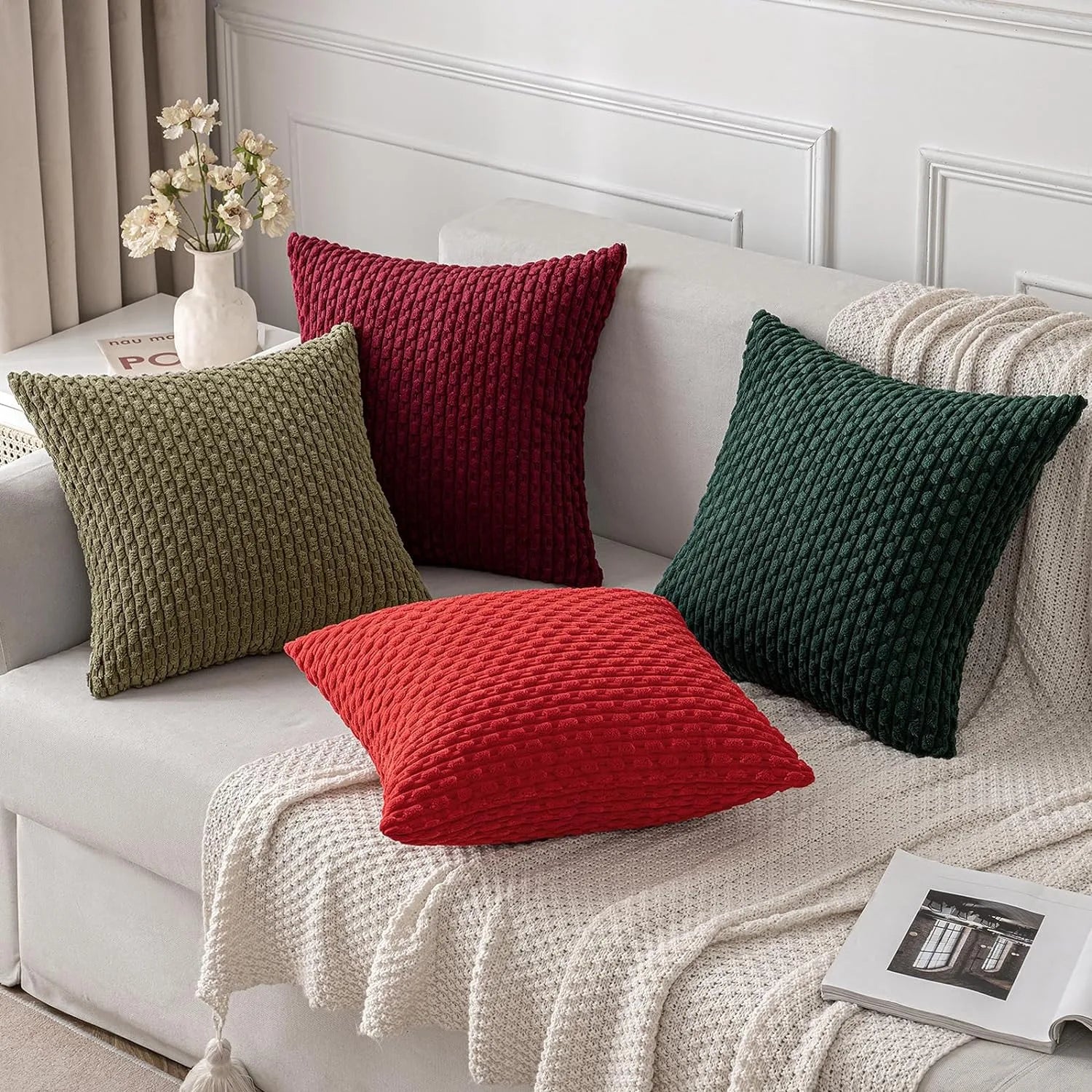 Dark green 16x16 inch corduroy throw pillow cover by 𝕄𝕔 𝕋𝕙𝕖 𝔹𝕝𝕒𝕔𝕜 𝔻𝕚𝕒𝕞