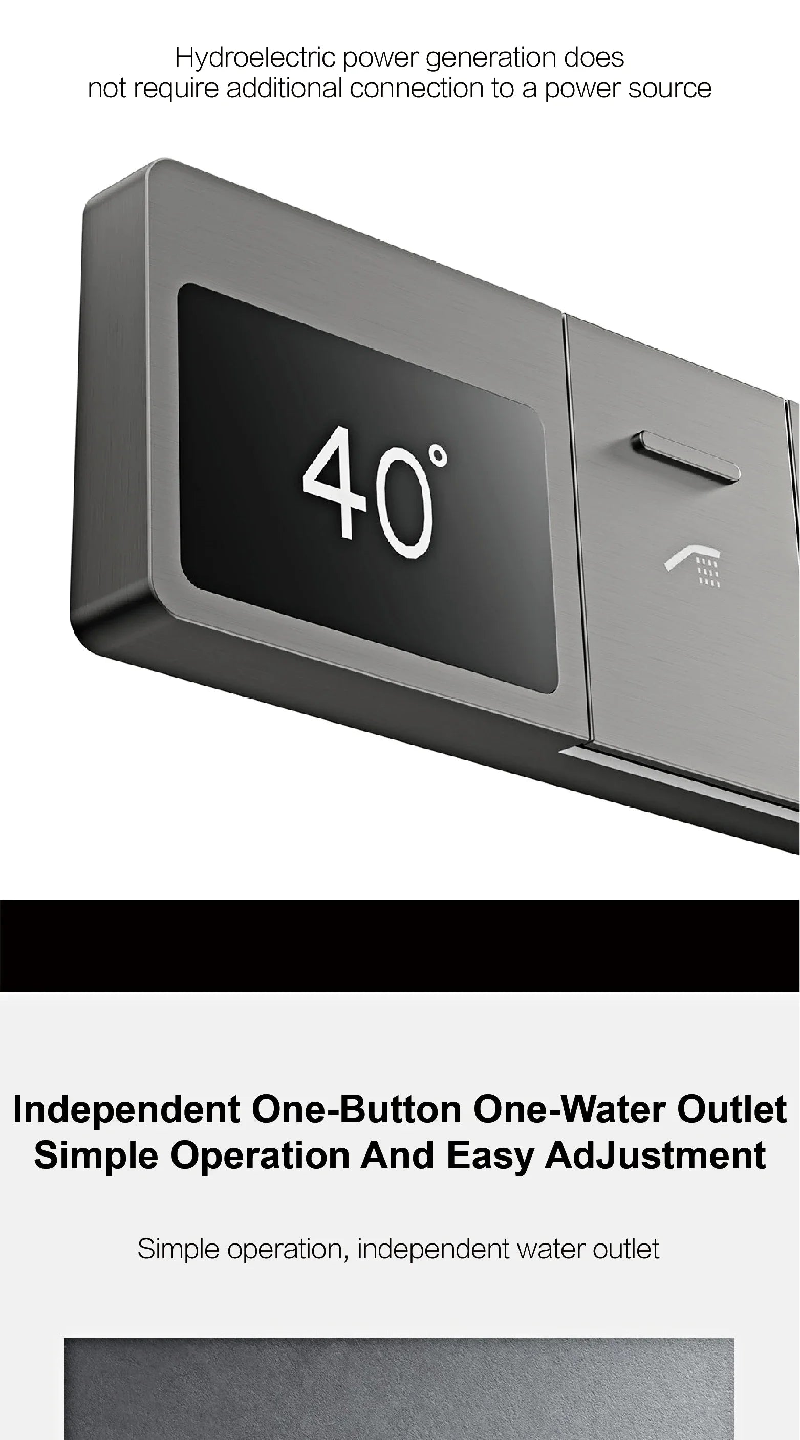Luxury brass gun gray ceiling shower system with LED digital display, hot and cold water bath fixture by šš ššš š¹šššš š»šļæ½