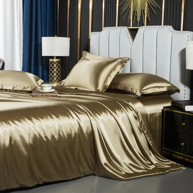 Luxury bed sheet pillowcase set by MC THE BLACK DIAMOND, featuring elegant covers for single and double beds.