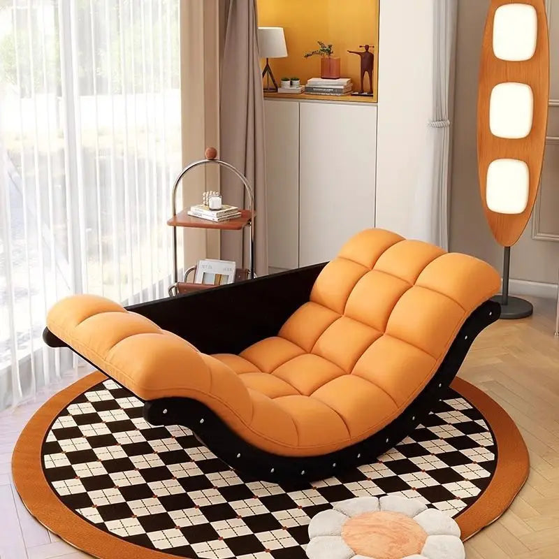 Classic McTheBlackDiamond rocking chair with solid wood construction, featuring a simple, retro-style design for home or balcony seating.